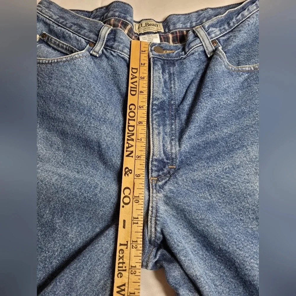 Vintage Men’s L.L. Bean Relaxed Fit Flannel Lined Jeans sz 38 x 29 style 0JW80